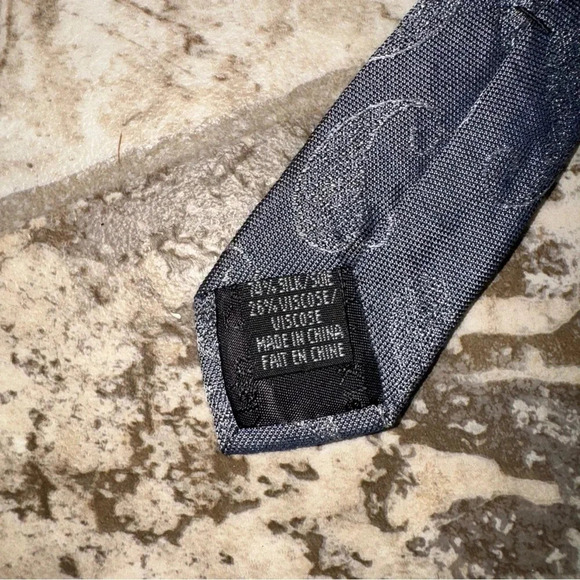 Men’s Calvin Klein Brand Grey Paisley Print Greyish Blue Colour Office Work Tie - Picture 5 of 12